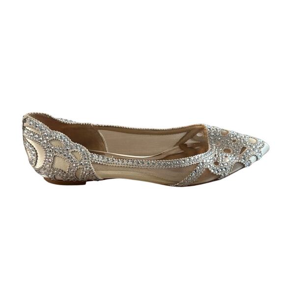 Badgley Mischka Shoes - Just in 💫| Badgley Mischka Gigi Crystal Pointed-Toe Evening Flat 6.5